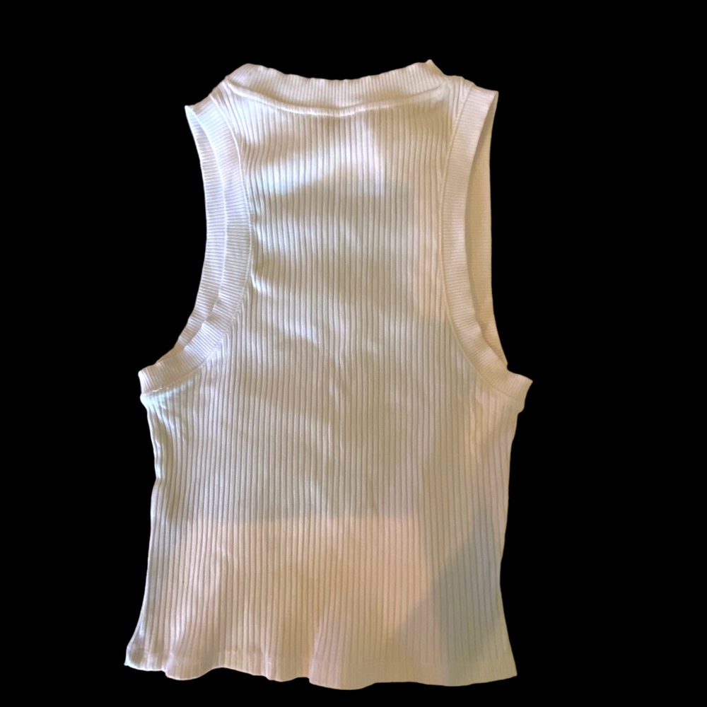 Zara Tank Top White RIbbed Stretch Size Small